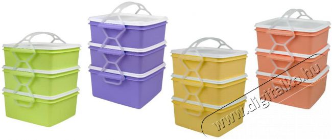 DK PLAST Kombi 2 × 1,2 l + 1,4 l - négyzet Konyhai termékek - Edény - Ételtároló - 527132