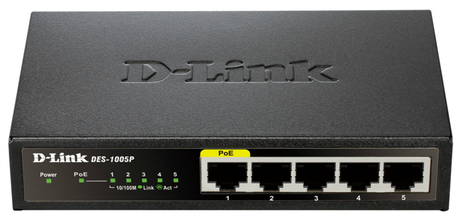 D-Link DES-1005P/E 5-Port Fast Ethernet PoE Desktop Switch Iroda és számítástechnika - Hálózat - Switch - 316719