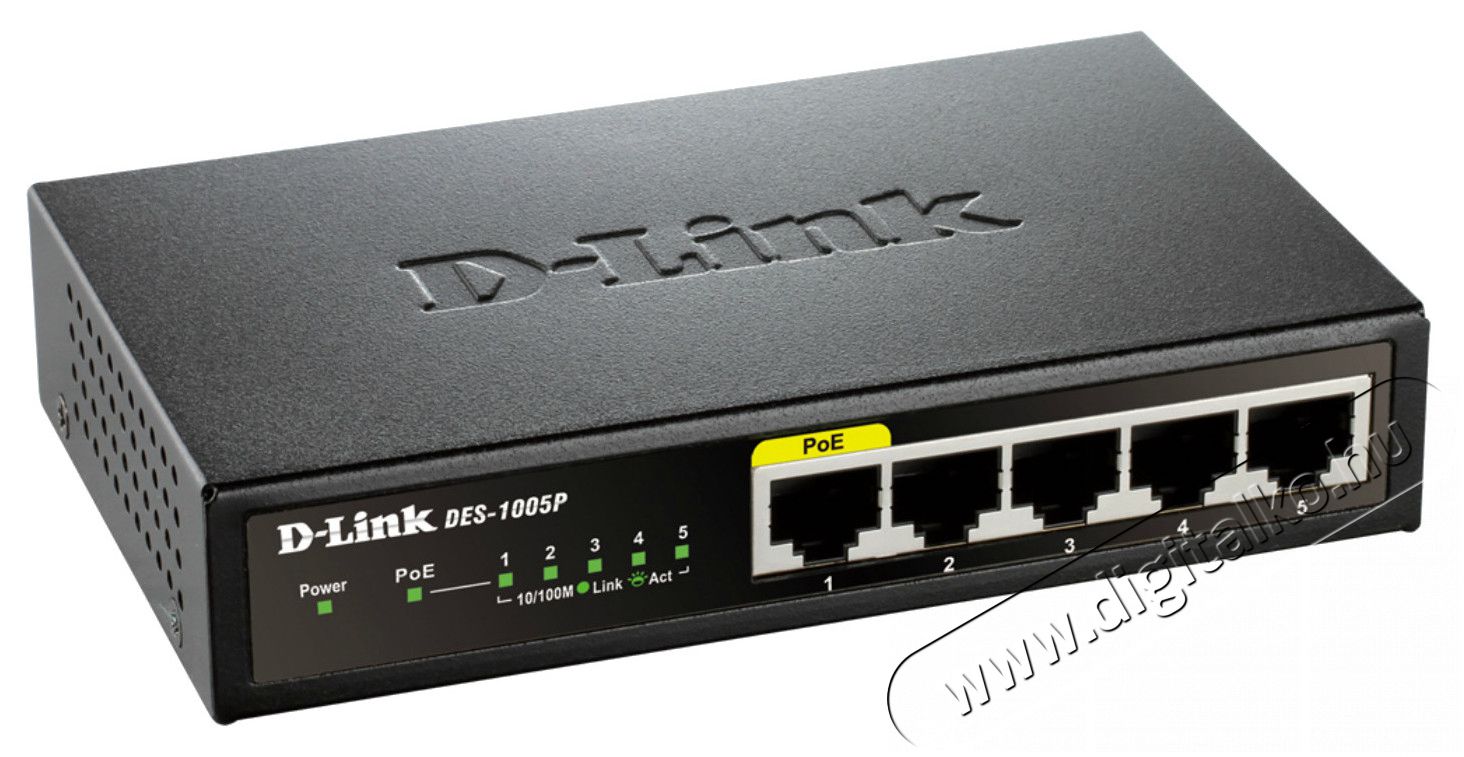 D-Link DES-1005P/E 5-Port Fast Ethernet PoE Desktop Switch Iroda és számítástechnika - Hálózat - Switch - 316719