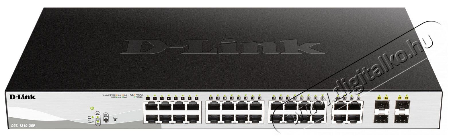 D-Link DGS-1210-28P 24port GbE LAN 4x Gigabit SFP port PoE Smart switch Iroda és számítástechnika - Hálózat - Switch - 332502