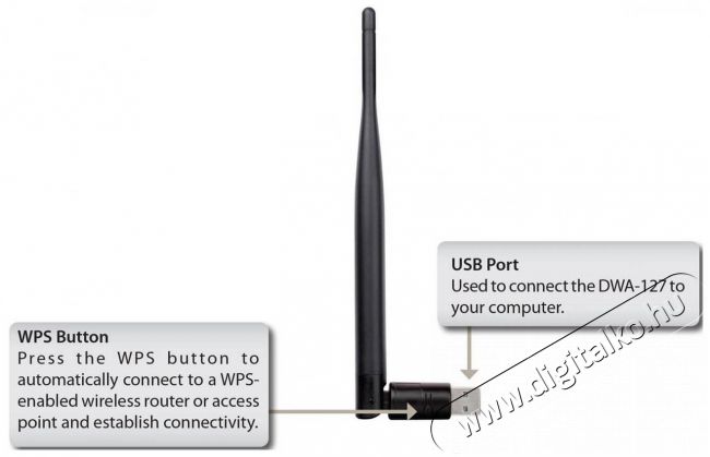 D-Link Wireless N 150 High Gain USB Adapter Újdonságok - Új termékek - 333093
