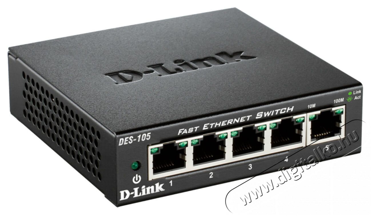 D-Link DLKDES-105/E 5 portos fémházas gyors Ethernet Switch Iroda és számítástechnika - Hálózat - Switch - 320844