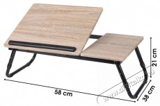 DOCHTMANN Modern laptop asztal 58 × 38 × 21 cm, fa, fém Iroda és számítástechnika - Egyéb számítástechnikai termék - 518314