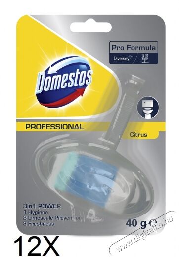 Domestos Pro Rim Block Citrus citrom illatú WC frissítő blokk 12 x 40g Háztartás / Otthon / Kültér - Tisztító / mosó - Tisztítószer - 360858