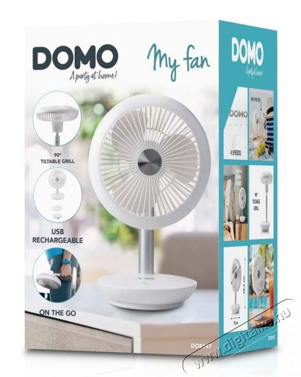 Domo DO8147 MyFan Asztali és hordozható akkumulátoros ventillátor Háztartás / Otthon / Kültér - Ventilátor / Légkondicionáló - Asztali ventilátor - 359786