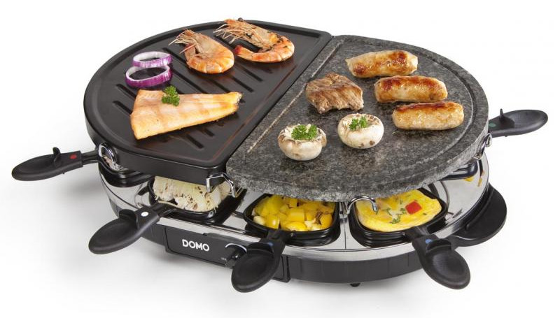 Domo DO9059G kövesgrill, grill- és raclett sütő 3 az 1-ben Konyhai termékek - Konyhai kisgép (sütés / főzés / hűtés / ételkészítés) - Kontakt grill sütő / sütőlap - 310508