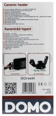 Domo DO7341H álló és fali kerámia fűtőbetétes hősugárzó Háztartás / Otthon / Kültér - Fűtés - Fali fűtőtest - 310502