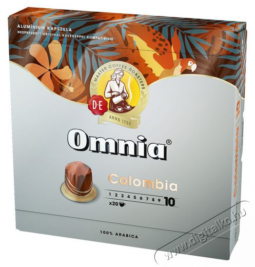 Douwe Egberts Omnia Colombia NCC Nespresso kompatibilis 20 db kávékapszula Konyhai termékek - Kávéfőző / kávéörlő / kiegészítő - Kávé kapszula / pod / szemes / őrölt kávé - 478495