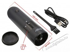 DRIO AKU Elektromos só- és borsőrlő - fekete Konyhai termékek - Konyhai eszköz - Só és bors örlő - 527163