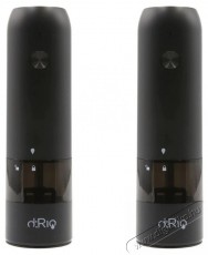 DRIO Akkus elektromos só- és borsőrlő, fekete, 2 db Konyhai termékek - Konyhai eszköz - Só és bors örlő - 527165