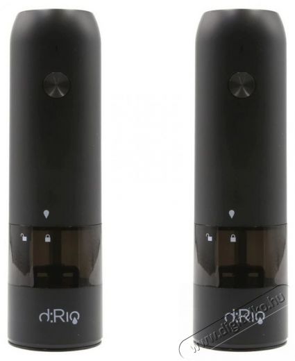 DRIO Akkus elektromos só- és borsőrlő, fekete, 2 db Konyhai termékek - Konyhai eszköz - Só és bors örlő - 527165