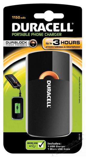 Duracell hordozható 3 órás USP elemtöltő - fekete Akkuk és töltők - Elem méretű akku és töltő - Töltő - 338432