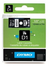 DYMO D1 12mmx7m fehér/fekete feliratozógép szalag Iroda és számítástechnika - Egyéb számítástechnikai termék - 442135