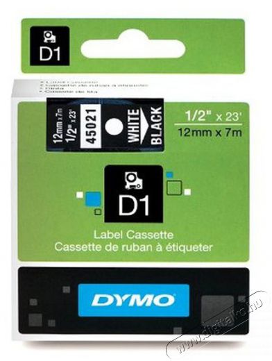 DYMO D1 12mmx7m fehér/fekete feliratozógép szalag Iroda és számítástechnika - Egyéb számítástechnikai termék - 442135