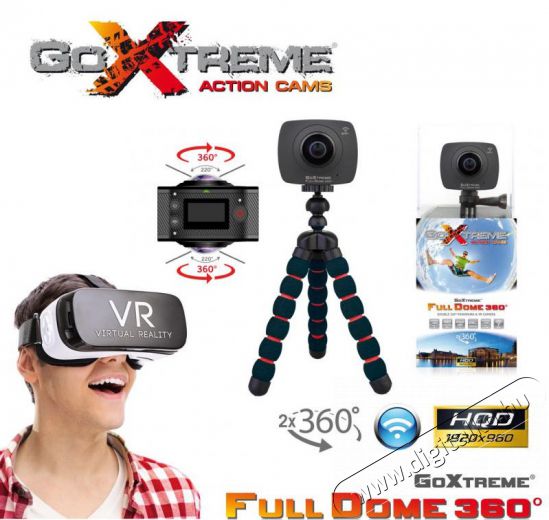EasyPix GoXtreme FullDome 360 Panoráma és virtuális valóság kamera Fényképezőgép / kamera - Sport kamera - 1080p Full HD felbontású - 318261