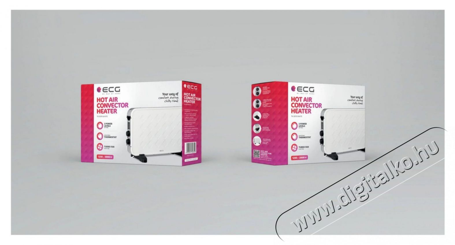 ECG TK 2070 White Szabadon &aacute;ll&oacute; meleg levegős konvektor H&aacute;ztart&aacute;s / Otthon / K&uuml;lt&eacute;r - Fűt&eacute;s - Konvektor - 399593