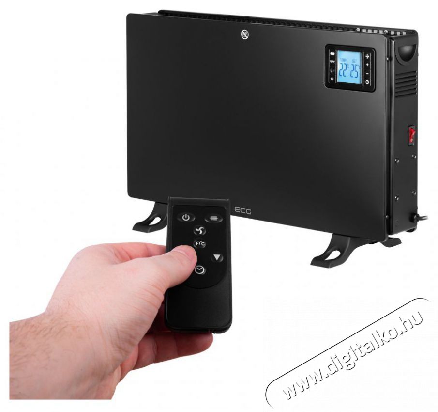 ECG TK 2080 DR Black Szabadon &aacute;ll&oacute; meleg levegős konvektor H&aacute;ztart&aacute;s / Otthon / K&uuml;lt&eacute;r - Fűt&eacute;s - Konvektor - 399594