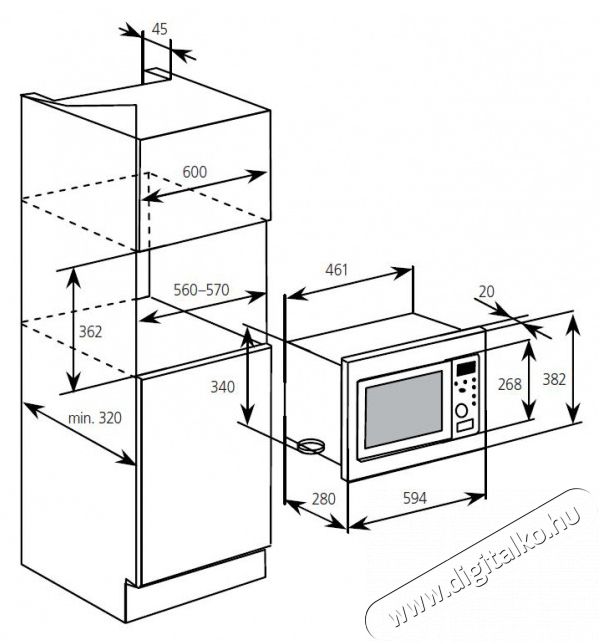 ECG Mikrohull&aacute;m&uacute; s&uuml;tő, 20 l be&eacute;p&iacute;hető MTD-206VSS Konyhai term&eacute;kek - Mikrohull&aacute;m&uacute; s&uuml;tő - Mikrohull&aacute;m&uacute; s&uuml;tő (be&eacute;p&iacute;thető) - 409176