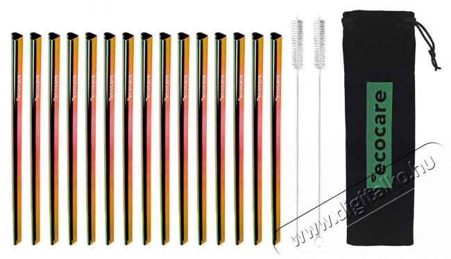 ECOCARE Környezetbarát fém szívószál - szív, Rainbow 15 db Konyhai termékek - Konyhai eszköz - Egyéb konyhai eszköz - 524684