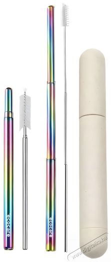 ECOCARE Környezetbarát teleszkópos szívószál Rainbow 1 db Konyhai termékek - Konyhai eszköz - Egyéb konyhai eszköz - 524693