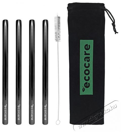 ECOCARE Maxi Környezetbarát fém szívószál, fekete, 21,5x1,2 cm, 4 db Konyhai termékek - Konyhai eszköz - Egyéb konyhai eszköz - 524694