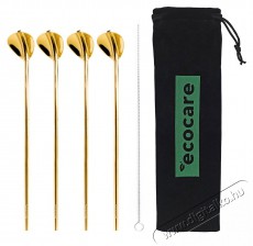 ECOCARE Szívószálas kanál készlet, 4 db, arany Konyhai termékek - Konyhai eszköz - Egyéb konyhai eszköz - 524696