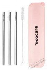 ECOCARE Fém szívószál készlet, rózsaszín, tokkal Konyhai termékek - Konyhai eszköz - Készlet / szett - 528588