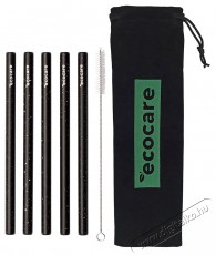 ECOCARE Környezetbarát fém szívószál Maxi fekete mintával 5 db - Háztartás / Otthon / Kültér - Egyéb háztartási termék - 528617