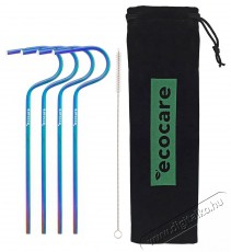 ECOCARE Környezetbarát fém szívószál Rainbow 4 db Háztartás / Otthon / Kültér - Egyéb háztartási termék - 528619