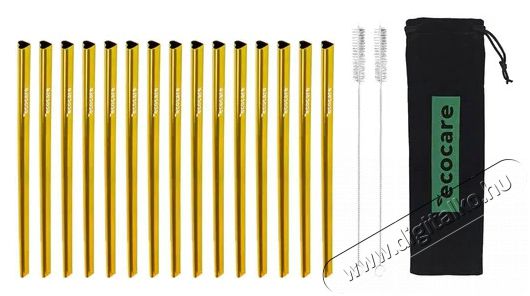 ECOCARE Környezetbarát fém szívószál - szív, arany 15 db Konyhai termékek - Konyhai eszköz - Készlet / szett - 528595