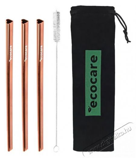 ECOCARE Környezetbarát fém szívószál - szív rózsaszín 3 db Konyhai termékek - Konyhai eszköz - Készlet / szett - 528594