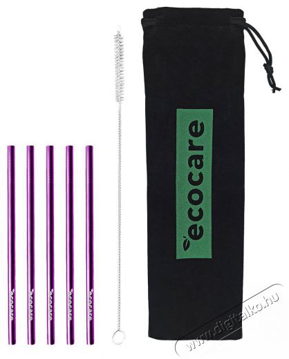 ECOCARE Környezetbarát fém szívószál, lila, 16x0,6 cm, 5 db Konyhai termékek - Konyhai eszköz - Egyéb konyhai eszköz - 529420