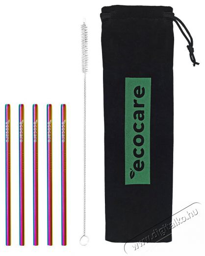 ECOCARE Környezetbarát fém szívószál, szivárványszín, 16x0,6 cm, 5 db Konyhai termékek - Konyhai eszköz - Egyéb konyhai eszköz - 529422