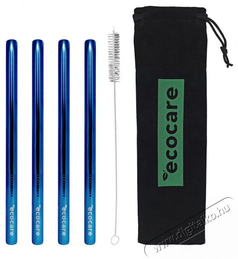 ECOCARE Maxi Környezetbarát fém szívószál, kék, 21,5x1,2 cm, 4 db Konyhai termékek - Konyhai eszköz - Egyéb konyhai eszköz - 529426