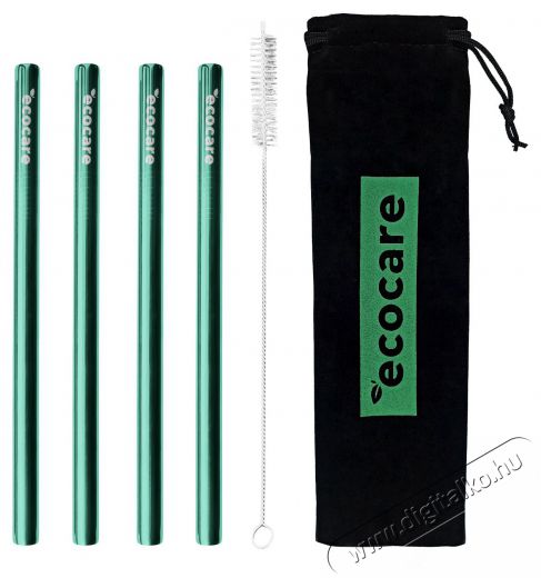 ECOCARE Maxi Környezetbarát fém szívószál, zöld, 21,5x1,2 cm, 4 db Konyhai termékek - Konyhai eszköz - Egyéb konyhai eszköz - 529428