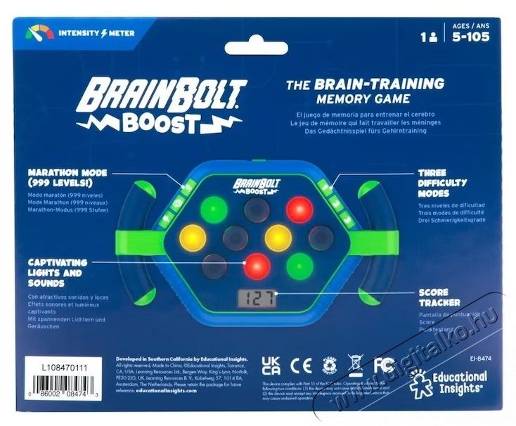Educational Insights Brainbolt Boost mem&oacute;riaj&aacute;t&eacute;k H&aacute;ztart&aacute;s / Otthon / K&uuml;lt&eacute;r - J&aacute;t&eacute;k / Sport - Kreat&iacute;v / k&eacute;szs&eacute;gfejlesztő j&aacute;t&eacute;k - 533287