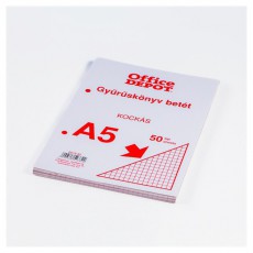 EGYEB BELFOLDI Office Depot A5 50 lapos kockás gyűrűskönyv betét Iroda és számítástechnika - Nyomtató - Kiegészítő - 508560