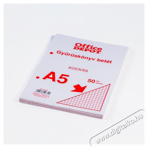 EGYEB BELFOLDI Office Depot A5 50 lapos kockás gyűrűskönyv betét Iroda és számítástechnika - Nyomtató - Kiegészítő - 508560