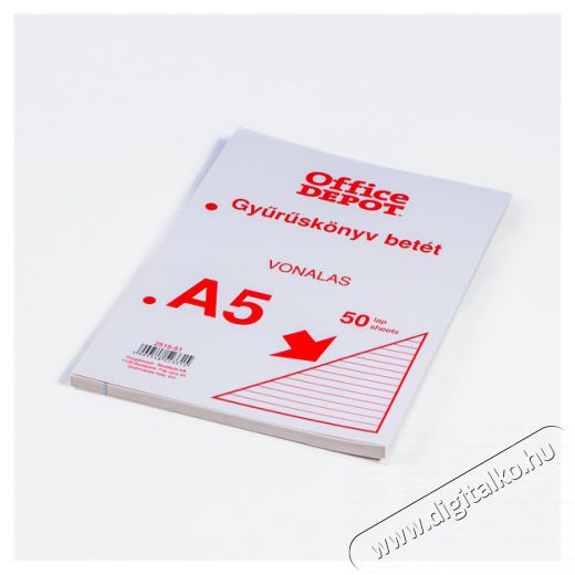 EGYEB BELFOLDI Office Depot A5 50 lapos vonalas gyűrűskönyv betét Iroda és számítástechnika - Nyomtató - Kiegészítő - 508559
