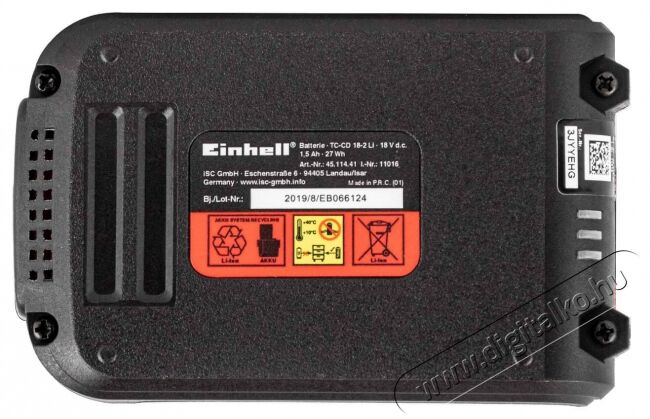 Einhell TC-CD 18-2 LI (1X1,5 AH) Akkumulátoros csavarozó Háztartás / Otthon / Kültér - Szerszám - Akkumulátoros csavarhúzó - 352477
