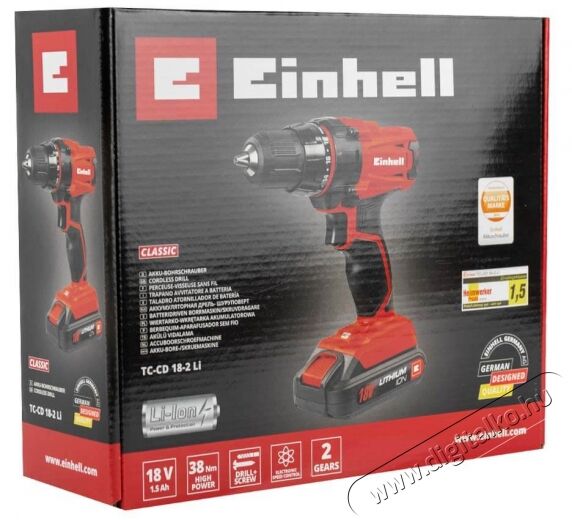 Einhell TC-CD 18-2 LI (1X1,5 AH) Akkumulátoros csavarozó Háztartás / Otthon / Kültér - Szerszám - Akkumulátoros csavarhúzó - 352477