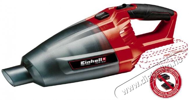 Einhell TE-VC 18 LI SOLO Akkumulátoros kézi porszívó Háztartás / Otthon / Kültér - Porszívó / takarítógép - Kézi / álló porszívó - 352629