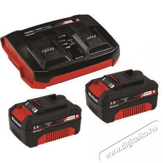 Einhell 4512083 PXC Twincharger Kit 2x3,0Ah akkumul&aacute;tor + t&ouml;ltő szett 2db Akkuk &eacute;s t&ouml;ltők - Li-ion akkumul&aacute;tor &eacute;s t&ouml;ltő (ut&aacute;ngy&aacute;rtott) - Szettben - 379571