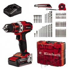 Einhell 4513955 PXC TE-CD 18/40 Li (1x2,5 Ah) akkumulátoros fúrócsavarozó + 69 részes tartozék készlet Háztartás / Otthon / Kültér - Szerszám - Fúró / fúrókalapács - 386744
