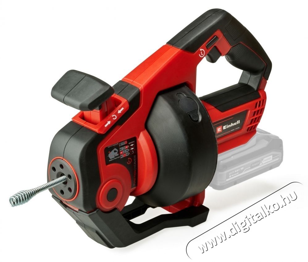 Einhell Power-X-Change TE-DA 18/760 Li Solo Akkus csőtiszt&iacute;t&oacute;, 18 V, 7,6 m tekercs, 560 RPM, 7 mm spir&aacute;l, Akkumul&aacute;tor &eacute;s t&ouml;ltő n&eacute;lk&uuml;l H&aacute;ztart&aacute;s / Otthon / K&uuml;lt&eacute;r - Szersz&aacute;m - Egy&eacute;b szersz&aacute;m - 533293