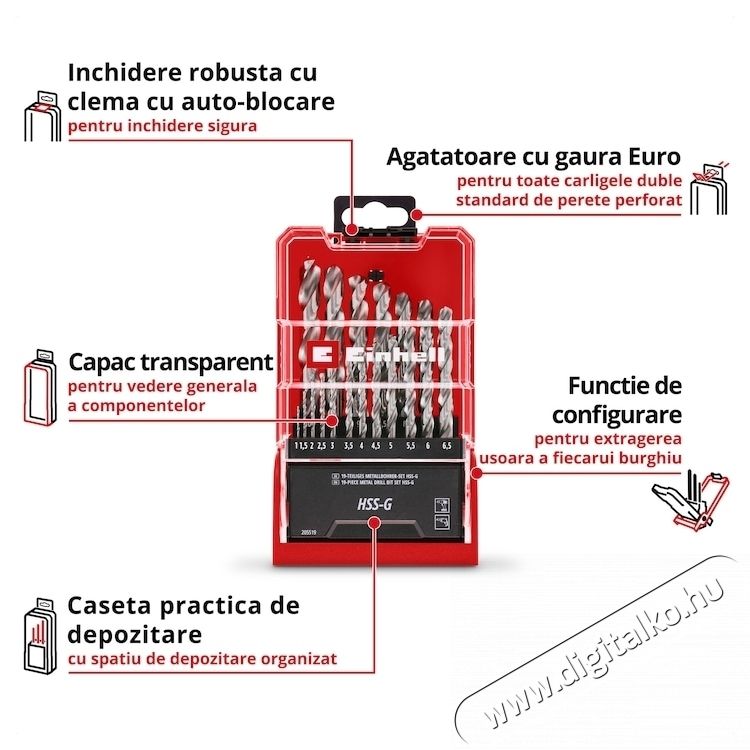 Einhell 19 r&eacute;szes f&eacute;m f&uacute;r&oacute;k&eacute;szlet H&aacute;ztart&aacute;s / Otthon / K&uuml;lt&eacute;r - Szersz&aacute;m - Kieg&eacute;sz&iacute;tő, tartoz&eacute;k - 535155