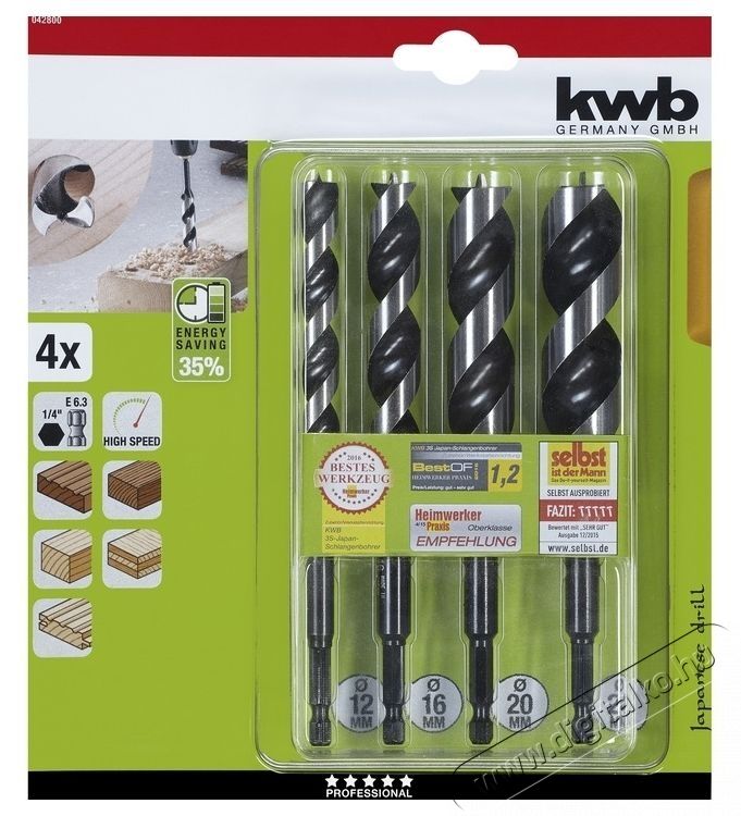 Einhell 35 kwb f&uacute;r&oacute;sz&aacute;rak, 4 darab, 12/16/20/24 mm H&aacute;ztart&aacute;s / Otthon / K&uuml;lt&eacute;r - Szersz&aacute;m - Kieg&eacute;sz&iacute;tő, tartoz&eacute;k - 535158