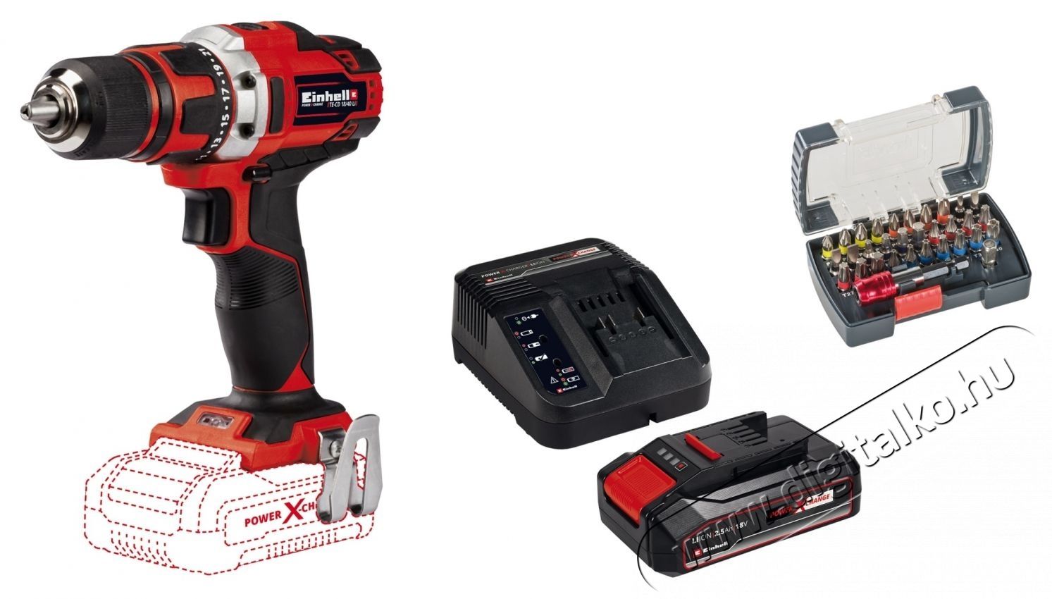 Einhell Einhell PXC TE-CD 18/40 Li-Solo Akkumul&aacute;toros f&uacute;r&oacute;g&eacute;p &eacute;s csavarh&uacute;z&oacute; k&eacute;szlet, 13 mm-es tokm&aacute;ny + Starter Kit PXC akkumul&aacute;tor 18 V H&aacute;ztart&aacute;s / Otthon / K&uuml;lt&eacute;r - Szersz&aacute;m - F&uacute;r&oacute; / f&uacute;r&oacute;kalap&aacute;cs - 535138