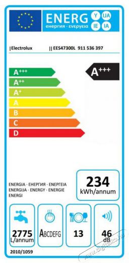 Electrolux EES47300L 13 terítékes beépíthető mosogatógép Konyhai termékek - Mosogatógép - Normál (60cm) beépíthető mosogatógép - 353828