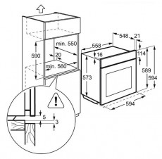 Electrolux EOB3454AOX elektromos sütő Konyhai termékek - Sütő-főzőlap, tűzhely (beépíthető) - Sütő (beépíthető) - 295111